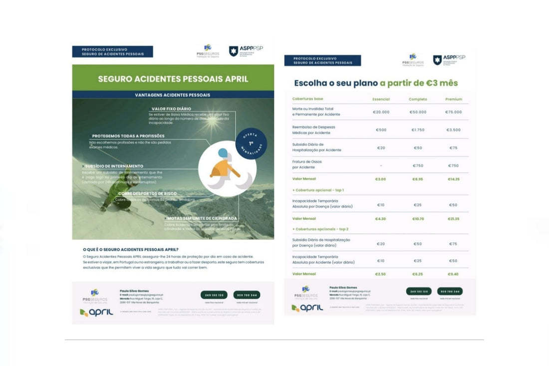 Protocolo EXCLUSIVO ASPP/PSP e PSG Seguros: Proteção e Complemento de Rendimento (Seguro Acidentes Pessoais April)